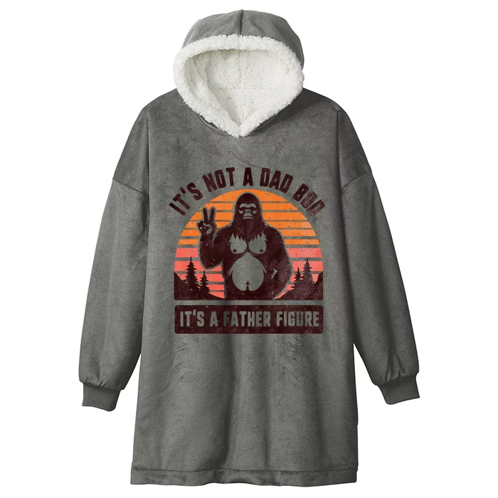 Retro ItS Not A Dad Bod ItS A Father Figure Funny Bigfoot Hooded Wearable Blanket