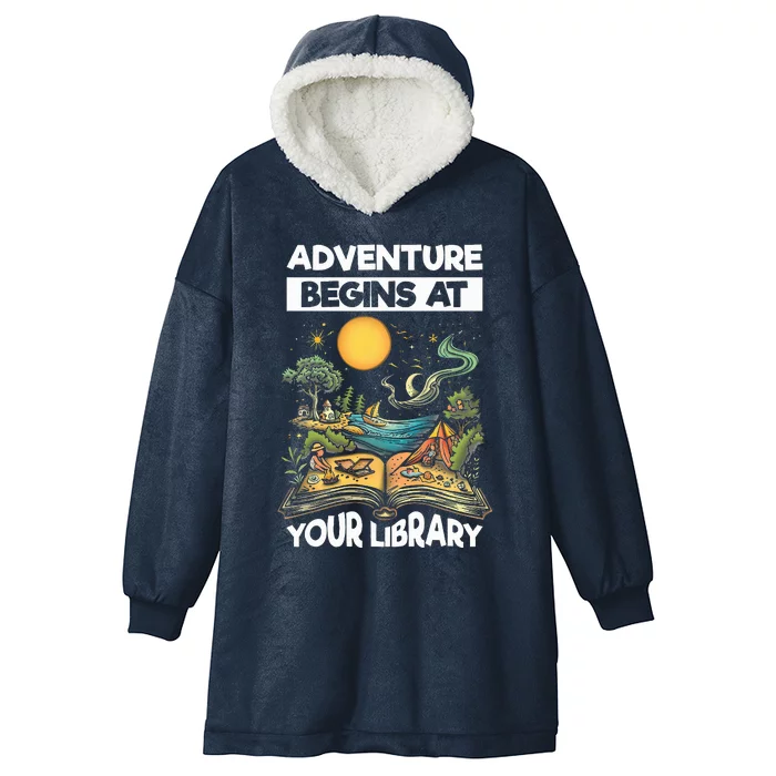 Reading Is Out There Adventure Begins At Your Library Hooded Wearable Blanket