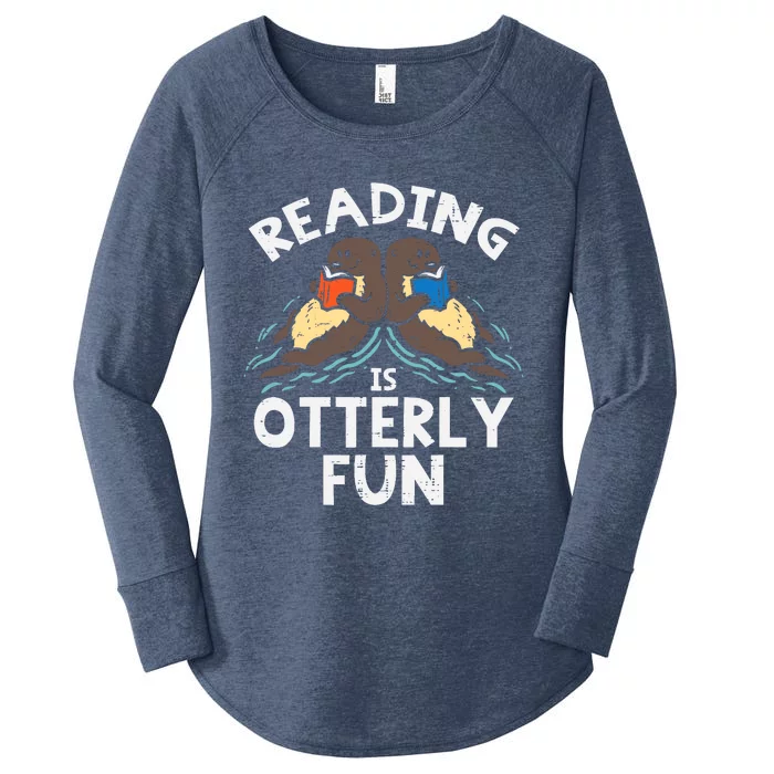 Reading Is Otterly Fun Otter Book Lover Librarian Bookworm Women's Perfect Tri Tunic Long Sleeve Shirt