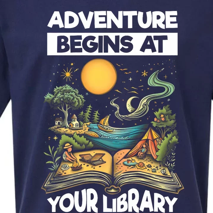 Reading Is Out There Adventure Begins At Your Library Summer Sueded Cloud Jersey T-Shirt