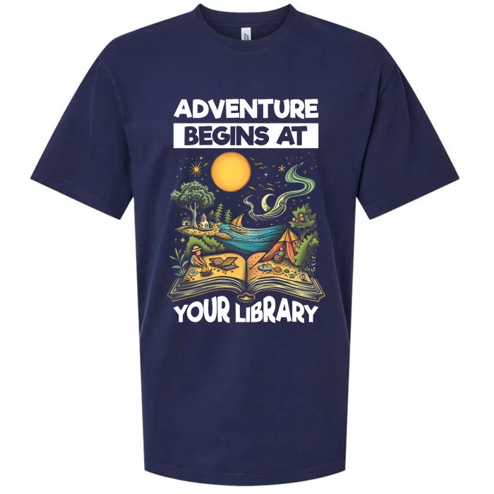 Reading Is Out There Adventure Begins At Your Library Summer Sueded Cloud Jersey T-Shirt