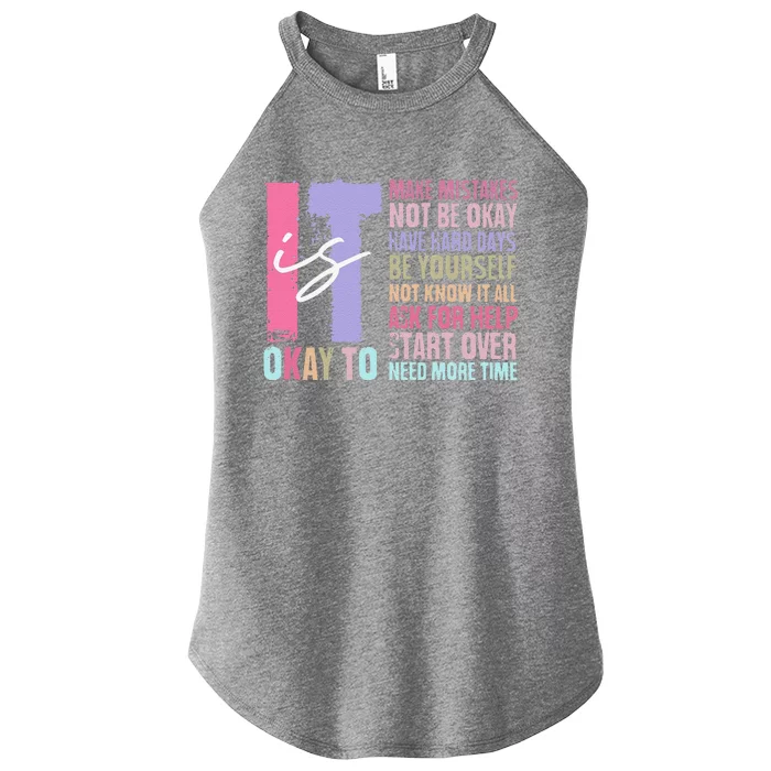 Retro ItS Okay To Make Mistakes Be Yourself Women’s Perfect Tri Rocker Tank