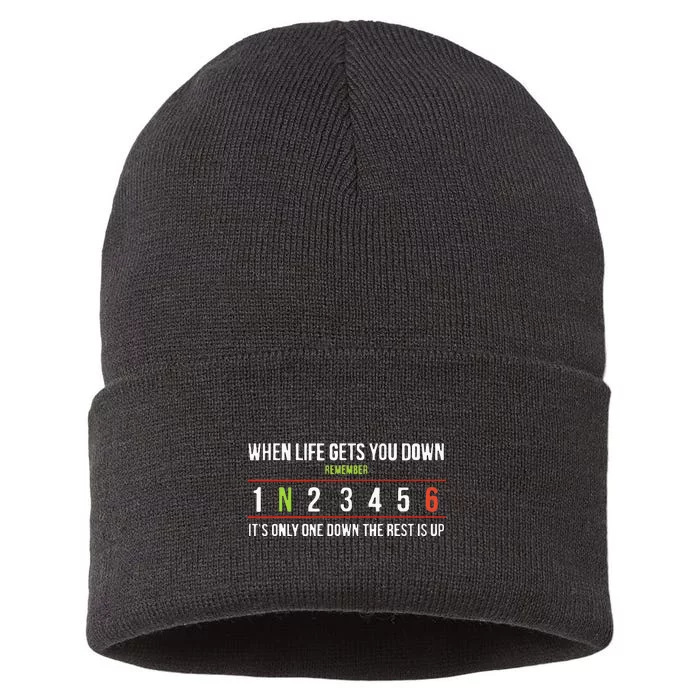 Remember ItS Only One Down The Rest Is Up Sustainable Knit Beanie