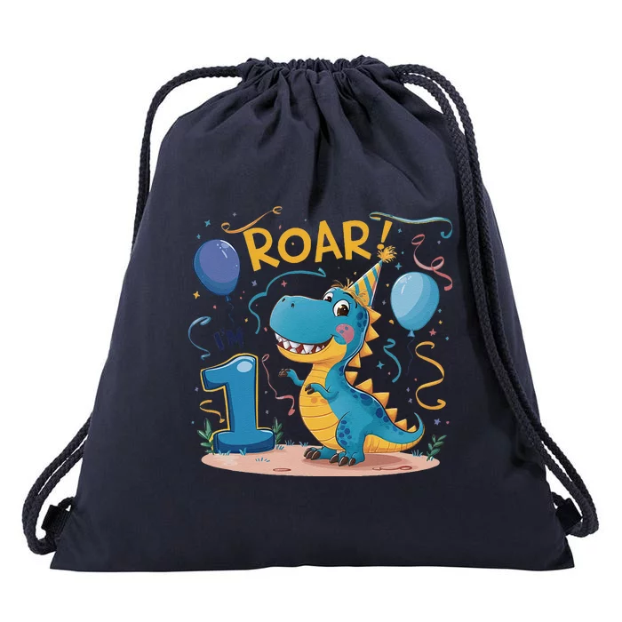 Roar IM One Baby First Birthday Celebrate Being Drawstring Bag