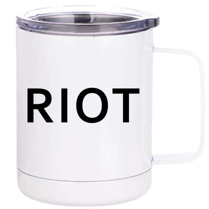 RIOT Funny Vintage Classic Logo Front & Back 12oz Stainless Steel Tumbler Cup