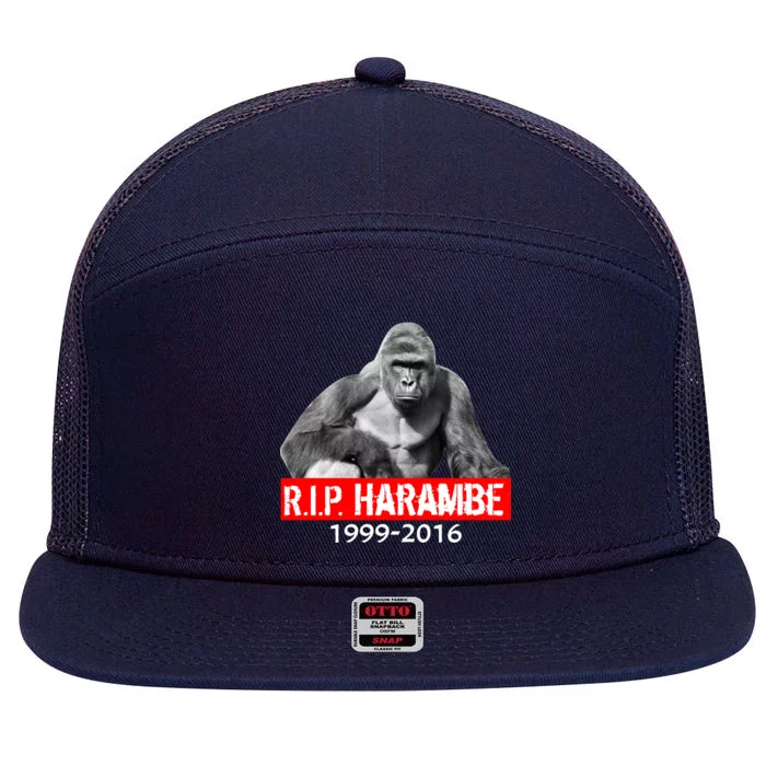 RIP Harambe Gorilla Cincinnati Zoo 7 Panel Mesh Trucker Snapback Hat