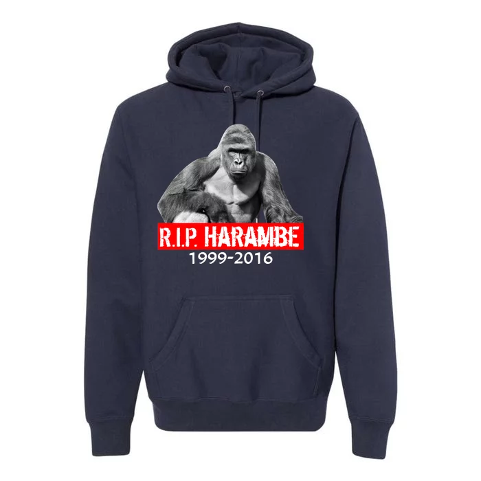 RIP Harambe Gorilla Cincinnati Zoo Premium Hoodie