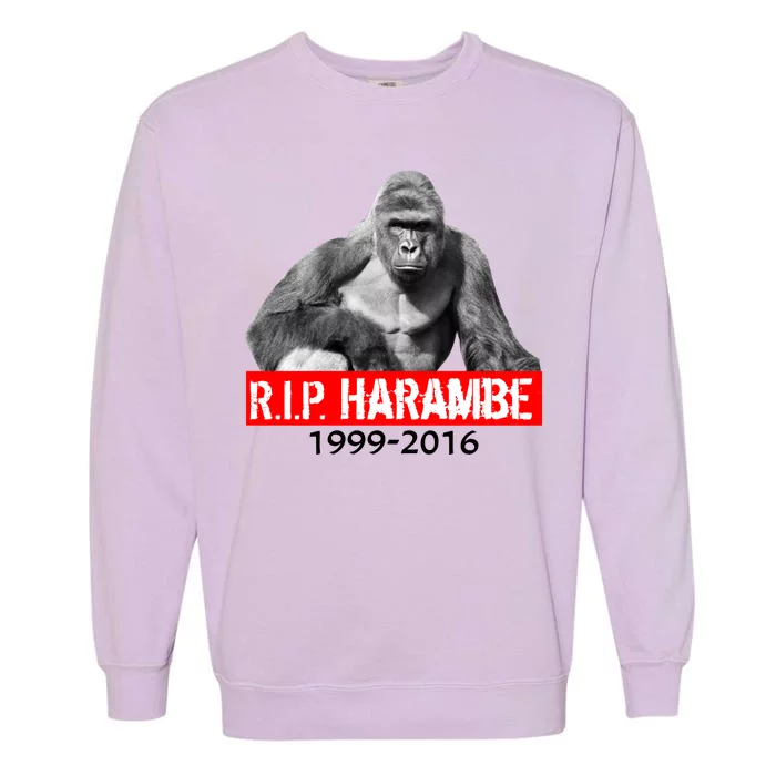 RIP Harambe Gorilla Cincinnati Zoo Garment-Dyed Sweatshirt