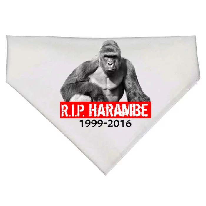 RIP Harambe Gorilla Cincinnati Zoo USA-Made Doggie Bandana