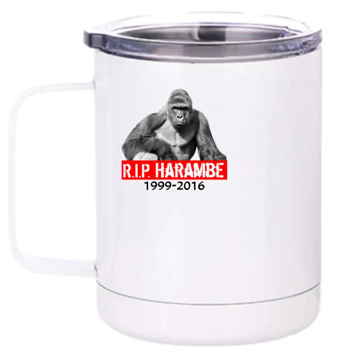 RIP Harambe Gorilla Cincinnati Zoo Front & Back 12oz Stainless Steel Tumbler Cup