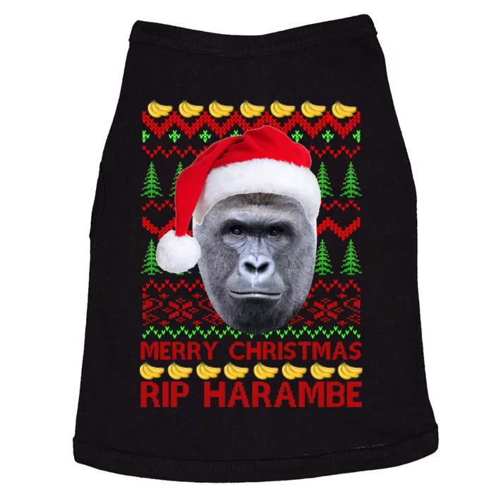 RIP Harambe Merry Ugly Christmas Sweater Doggie Tank