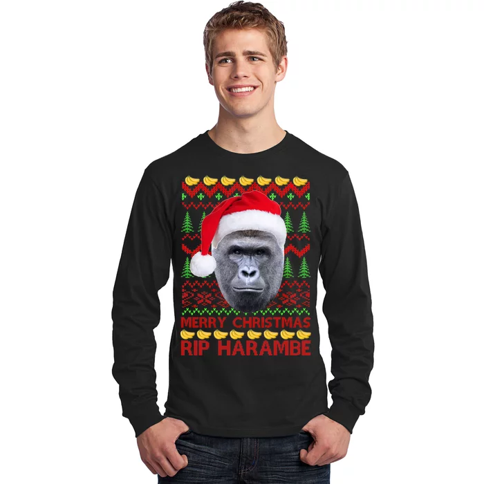 RIP Harambe Merry Ugly Christmas Sweater Long Sleeve Shirt