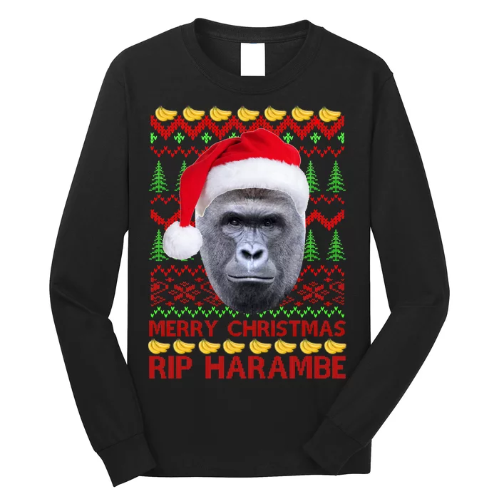 RIP Harambe Merry Ugly Christmas Sweater Long Sleeve Shirt