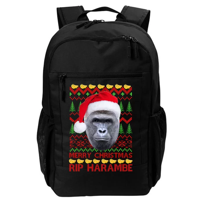 RIP Harambe Merry Ugly Christmas Sweater Daily Commute Backpack