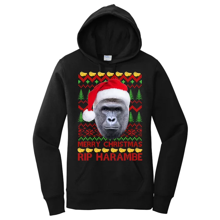 RIP Harambe Merry Ugly Christmas Sweater Women's Pullover Hoodie