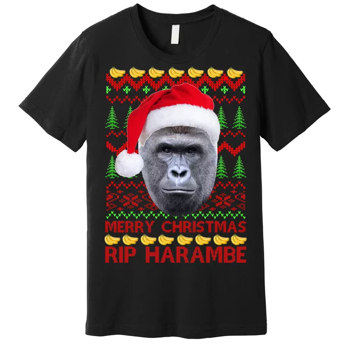 RIP Harambe Merry Ugly Christmas Sweater Premium T-Shirt