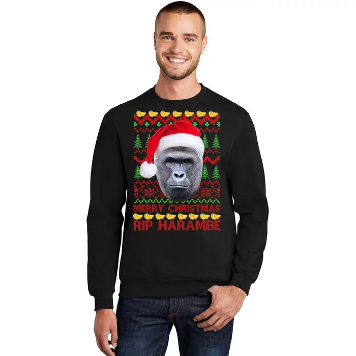 RIP Harambe Merry Ugly Christmas Sweater Tall Sweatshirt