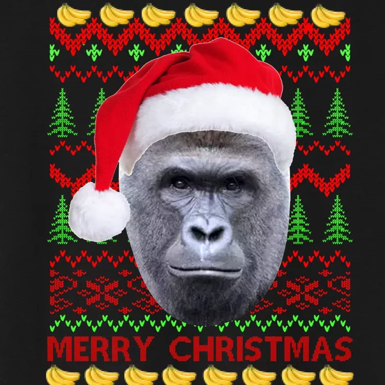 RIP Harambe Merry Ugly Christmas Sweater Women's Crop Top Tee