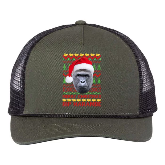 RIP Harambe Merry Ugly Christmas Sweater Retro Rope Trucker Hat Cap