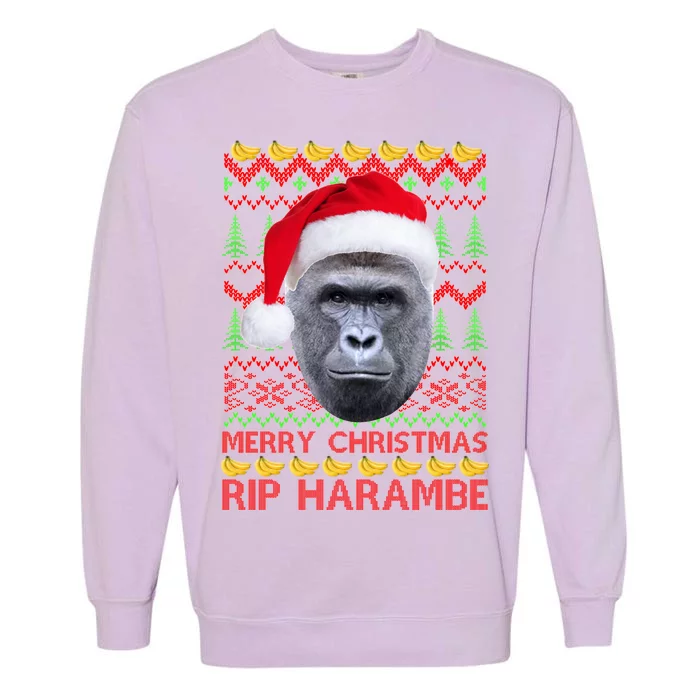 RIP Harambe Merry Ugly Christmas Sweater Garment-Dyed Sweatshirt