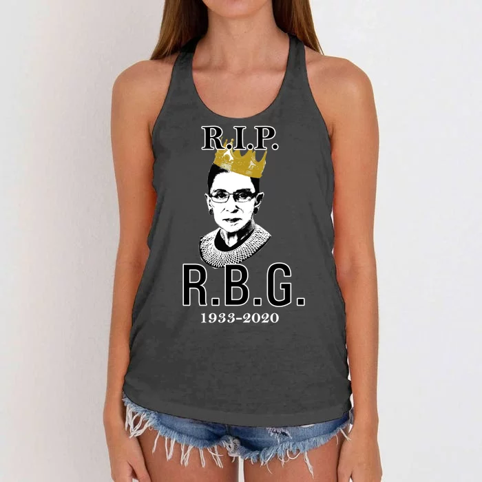 RIP Notorious RBG Ruth Bader Ginsburg 1933-2020 Women's Knotted Racerback Tank