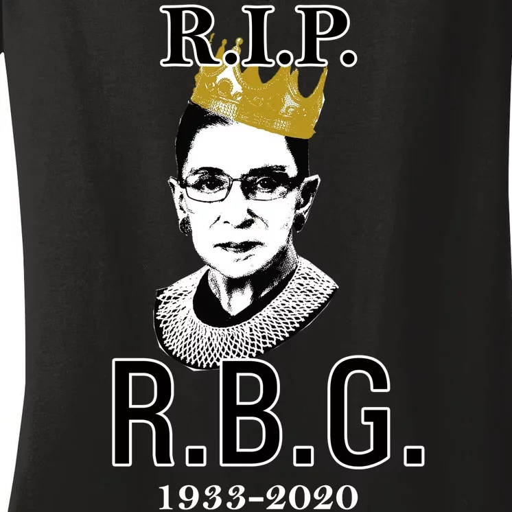 RIP Notorious RBG Ruth Bader Ginsburg 1933-2020 Women's V-Neck T-Shirt