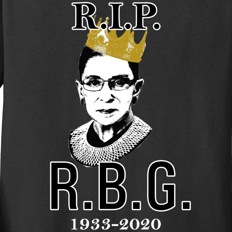 RIP Notorious RBG Ruth Bader Ginsburg 1933-2020 Kids Long Sleeve Shirt