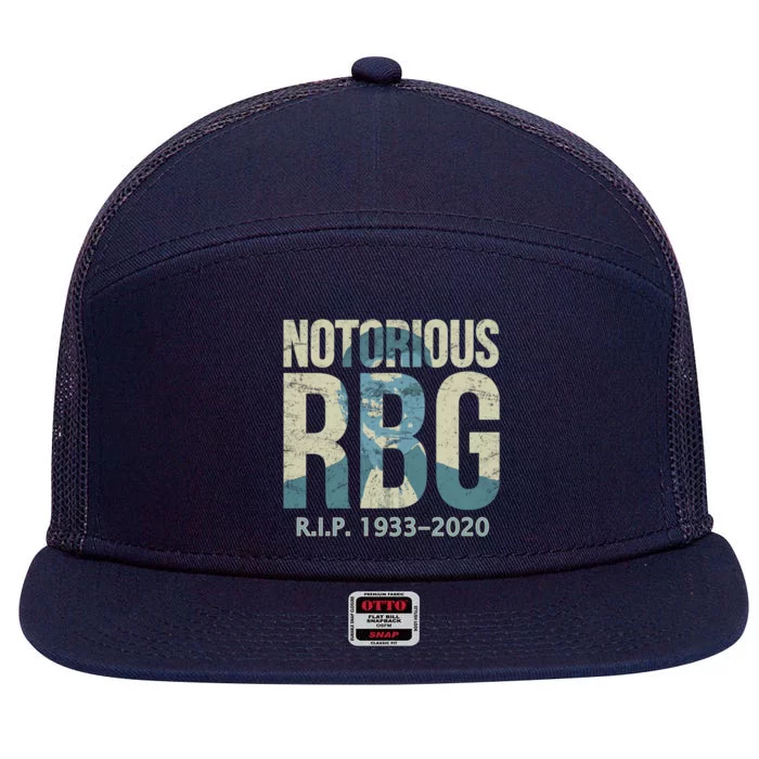 RIP Notorious RBG Ruth Ginsburg 1933-2020 7 Panel Mesh Trucker Snapback Hat