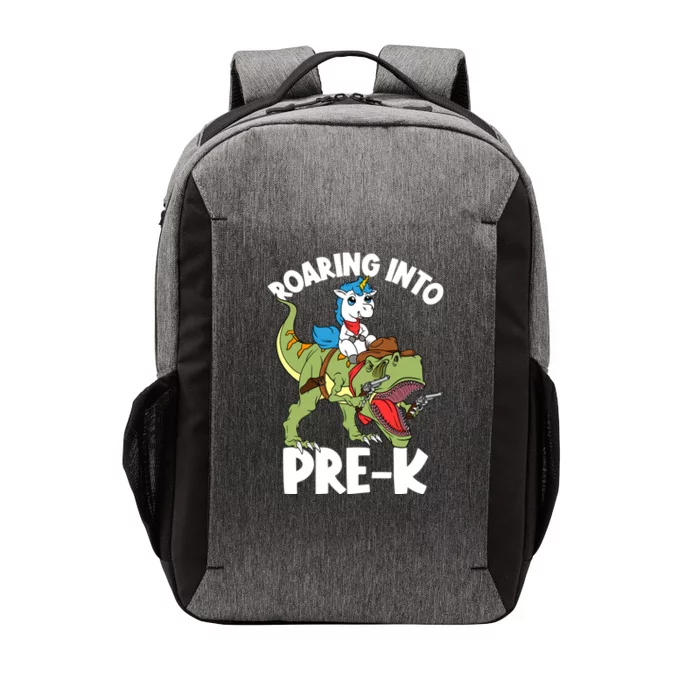 Roaring Into Prekindergarten Unicorn Riding Dinosaur Gift Vector Backpack