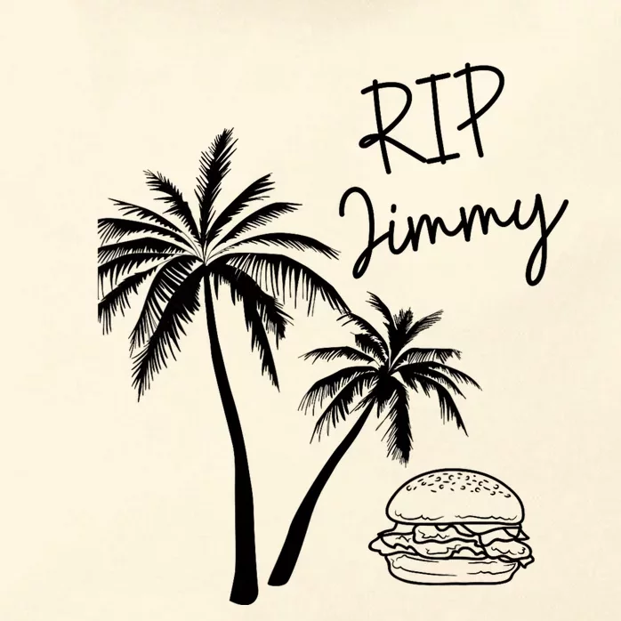 Rest In Peace Jimmy Cheeseburger Palm Trees Zip Tote Bag