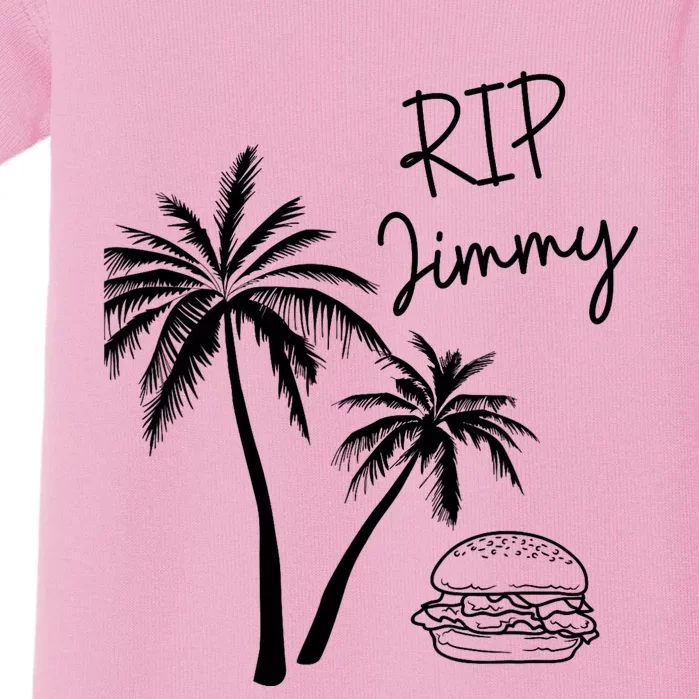 Rest In Peace Jimmy Cheeseburger Palm Trees Baby Bodysuit