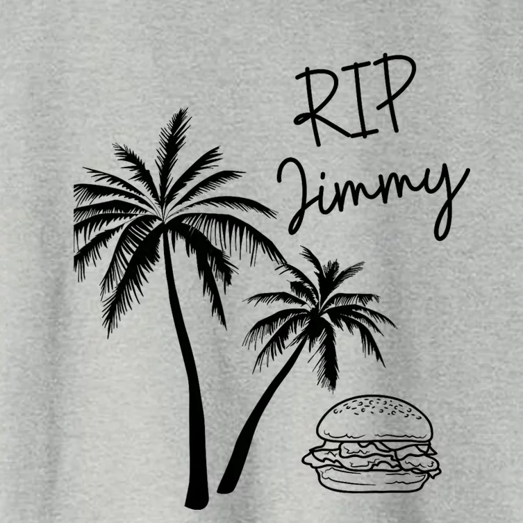 Rest In Peace Jimmy Cheeseburger Palm Trees Women's Crop Top Tee