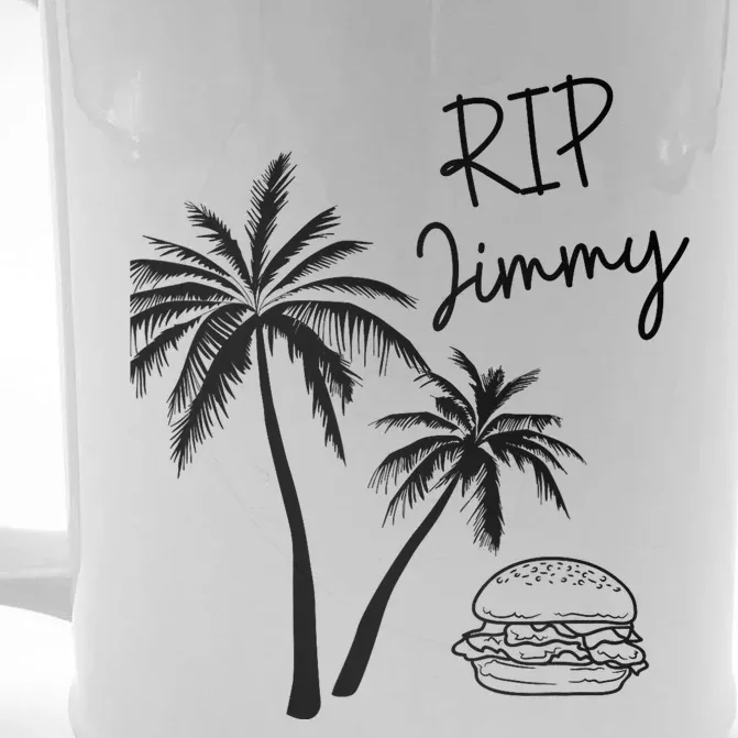 Rest In Peace Jimmy Cheeseburger Palm Trees Front & Back Beer Stein