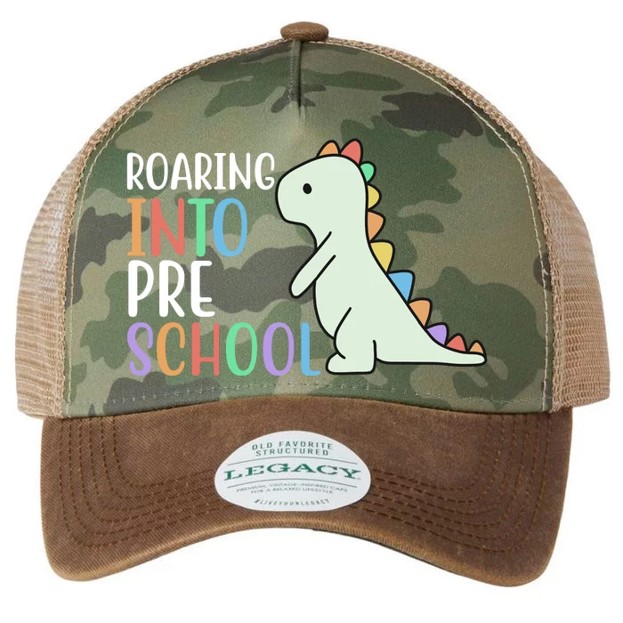 Roaring Into Pre School Cute Dinosaur Legacy Tie Dye Trucker Hat