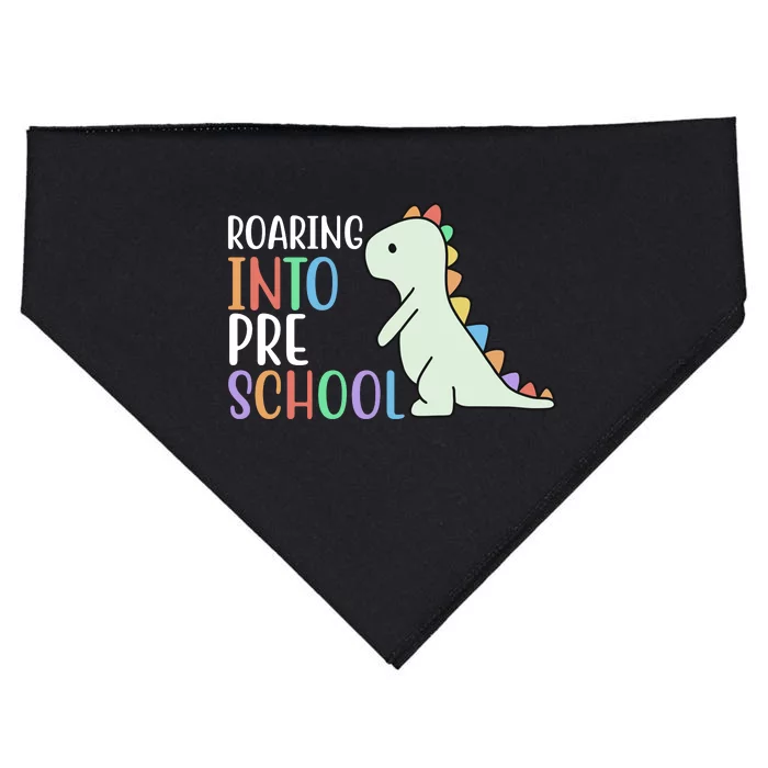 Roaring Into Pre School Cute Dinosaur USA-Made Doggie Bandana