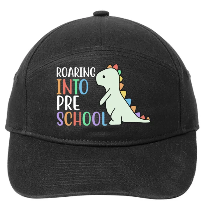 Roaring Into Pre School Cute Dinosaur 7-Panel Snapback Hat