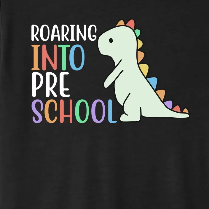 Roaring Into Pre School Cute Dinosaur ChromaSoft Performance T-Shirt