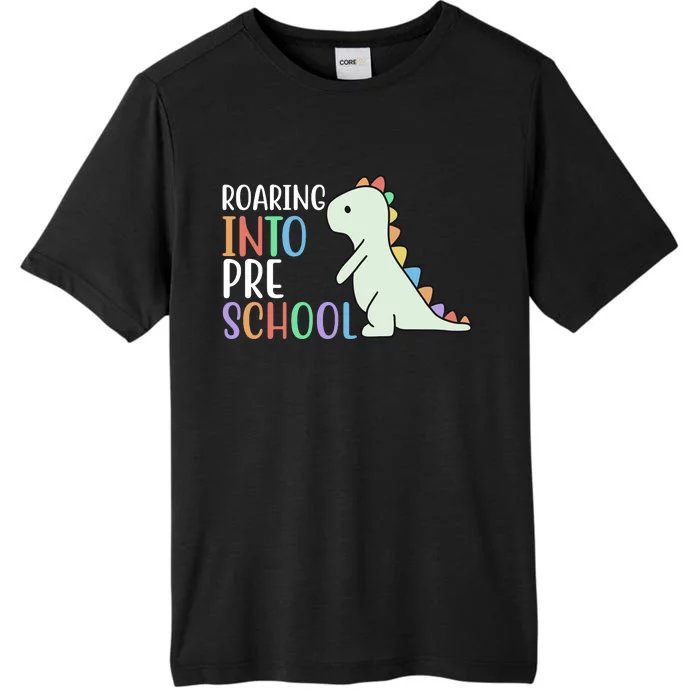 Roaring Into Pre School Cute Dinosaur ChromaSoft Performance T-Shirt