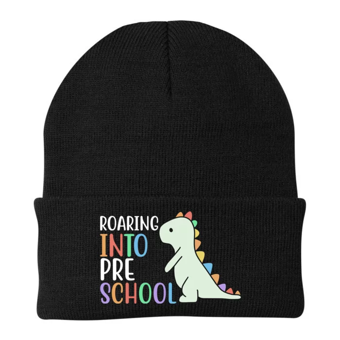 Roaring Into Pre School Cute Dinosaur Knit Cap Winter Beanie