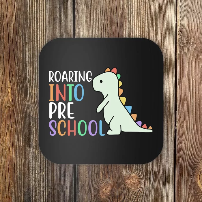 Roaring Into Pre School Cute Dinosaur Coaster