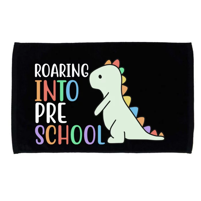 Roaring Into Pre School Cute Dinosaur Microfiber Hand Towel