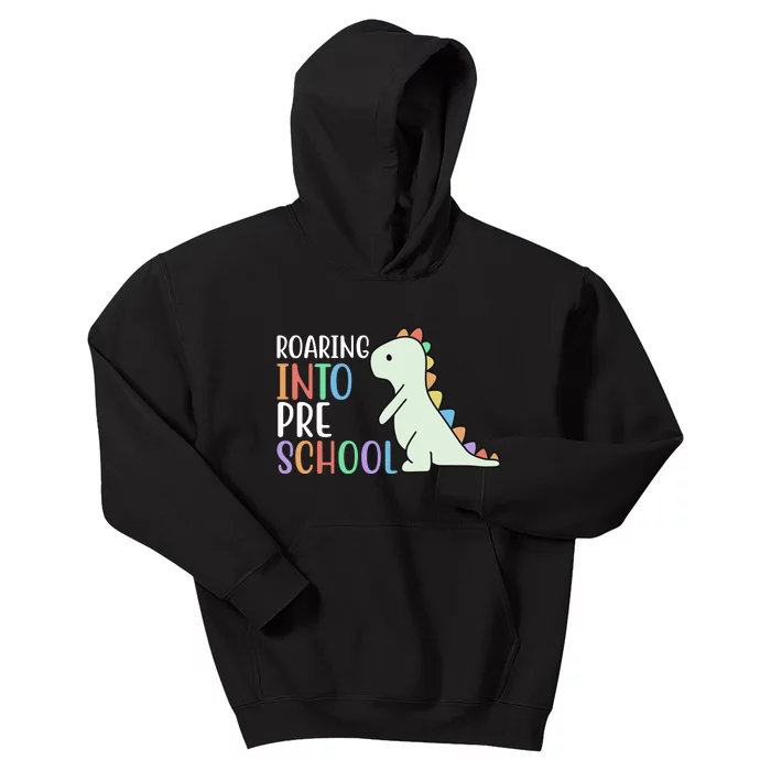 Roaring Into Pre School Cute Dinosaur Kids Hoodie