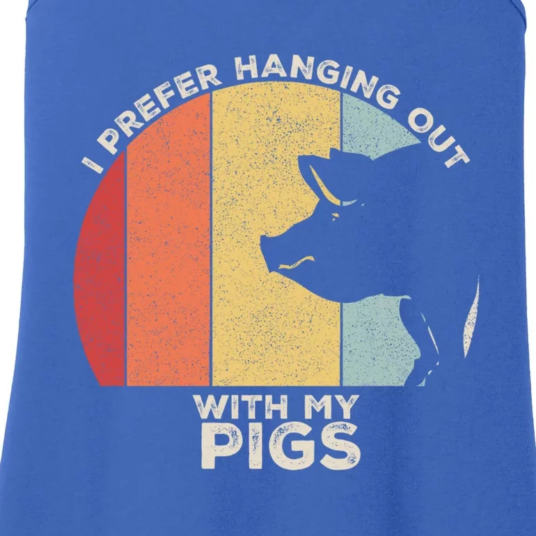 Retro I Prefer Hanging Out With My Pigs Great Gift Pig Farming Cool Gift Ladies Essential Tank