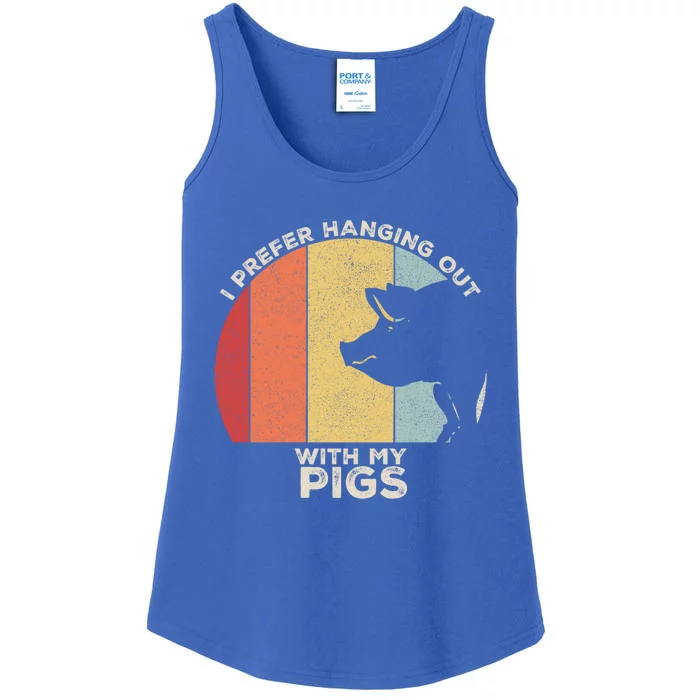 Retro I Prefer Hanging Out With My Pigs Great Gift Pig Farming Cool Gift Ladies Essential Tank