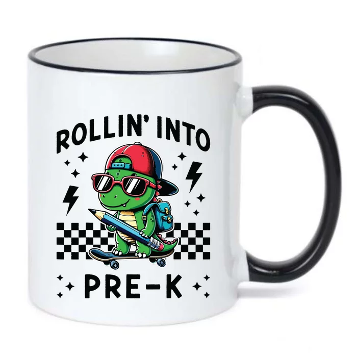 Rollin Into Pre K Dinosaur First Day Prek Im Ready For Prek Black Color Changing Mug