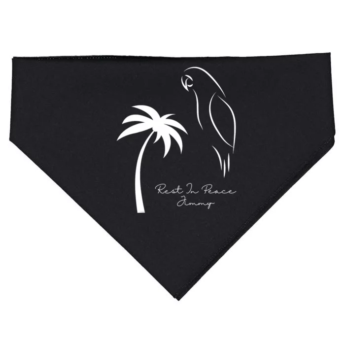 Rest In Peace Parrot Palm Tree Music Lovers Remembrance USA-Made Doggie Bandana