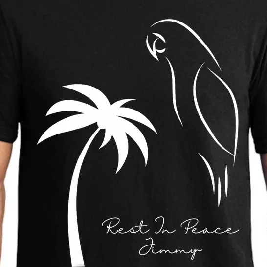 Rest In Peace Parrot Palm Tree Music Lovers Remembrance Pajama Set