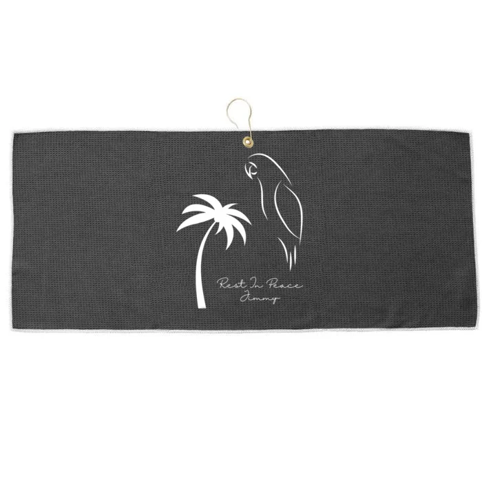 Rest In Peace Parrot Palm Tree Music Lovers Remembrance Large Microfiber Waffle Golf Towel