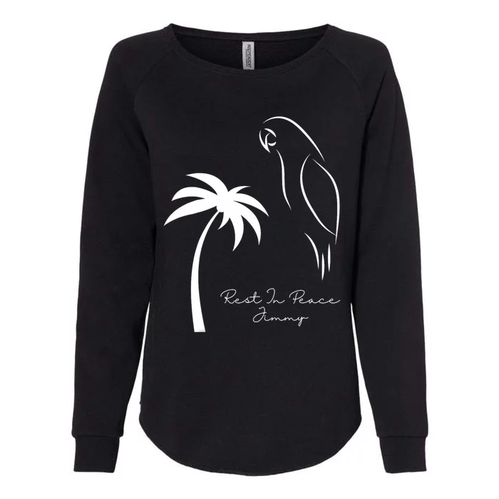 Rest In Peace Parrot Palm Tree Music Lovers Remembrance Womens California Wash Sweatshirt