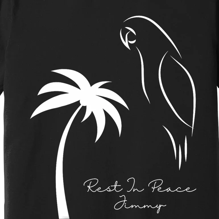 Rest In Peace Parrot Palm Tree Music Lovers Remembrance Premium T-Shirt